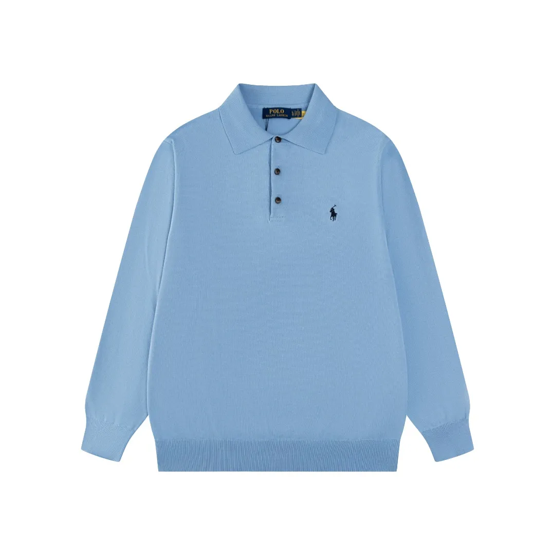 P216 #R81 Ralph Lauren knitted pony embroidered lapel polo shirt three-button pullover open chest long-sleeved sweater Official website synchronization Same style for men and women Sizes: S-XL Color: White Blue Gray Dark Gray Khaki Military Green Navy White Label Navy Blue Red Label Black Red Label Black White Label Pink Classic cotton yarn 100% white cotton High-quality goods Classic styles have always been popular! The workmanship details are very good! The simple lapel polo pullover sweater is always the standard, with classic brand embroidery on the chest! All major stars have the same style! Best for couples. High quality goods! Xinjiang cotton micro-elastic and smooth fabric has excellent quality. Pure cotton is soft and skin-friendly. Size: S M L